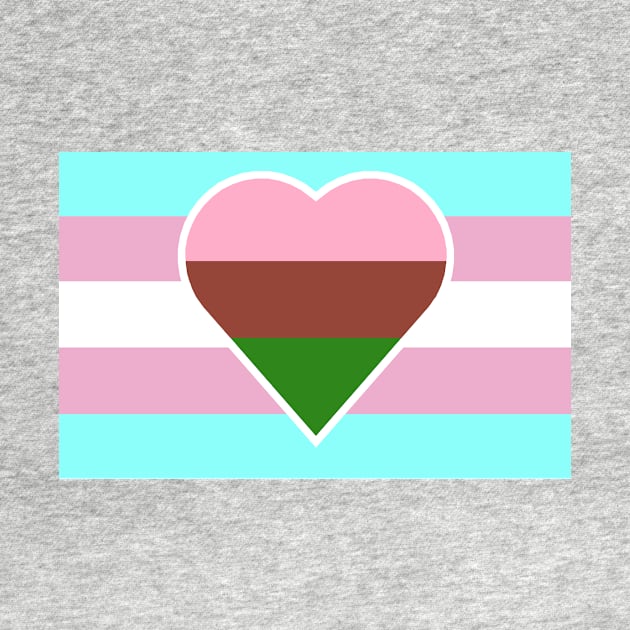 Transgender Pride Flag with Gynesexual/Gynephilic Heart by DisneyFanatic23